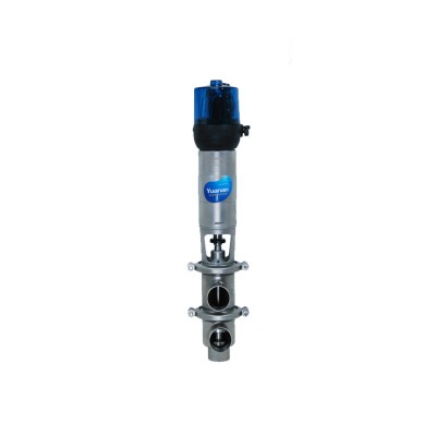 Yuanan RF Sanitary Water Reversing Valve YAG Pneumatic Double Flow Control Divert Seat Valve