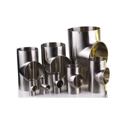 Yuanan RF sanitary welded reducing tee stainless steel SS304 SS316 YSB-B hytienic stainless steel fitting food grade welded redu